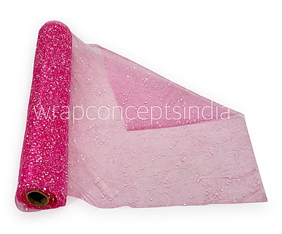 Fuchsia Pink Snow Organza