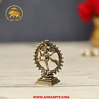 Premium Brass Nataraja Shiva Tandava Nataraj Mahadev Nritya Murti Pooja Idol - 2.2 Inch Height