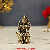 Premium Brass Lakshmi sitting on Lotus  - 3.5 Inch Height