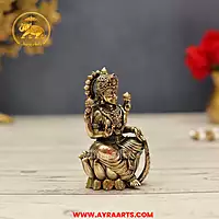 Premium Brass Lakshmi sitting on Lotus  - 3.5 Inch Height