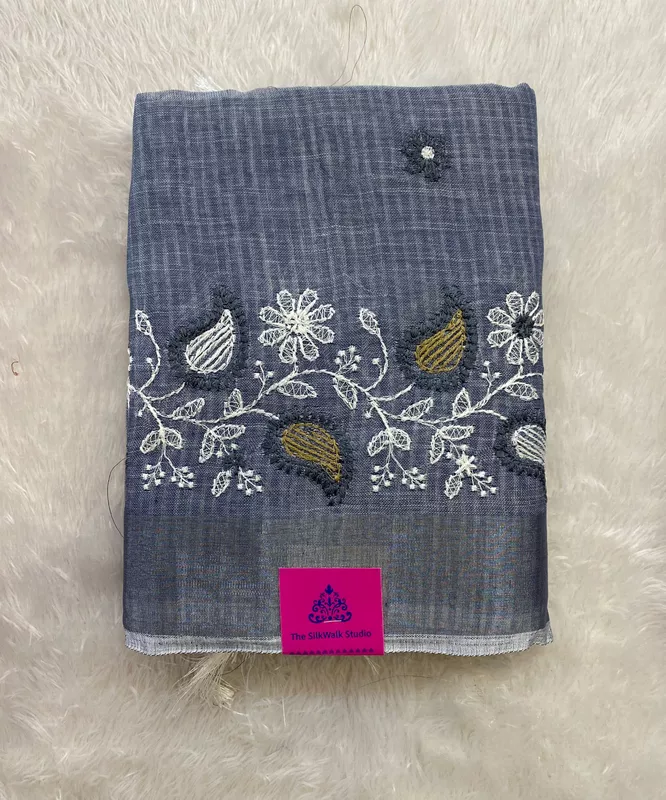 Tamanna – Casual Sarees With Floral Thread Embroidered SWS17