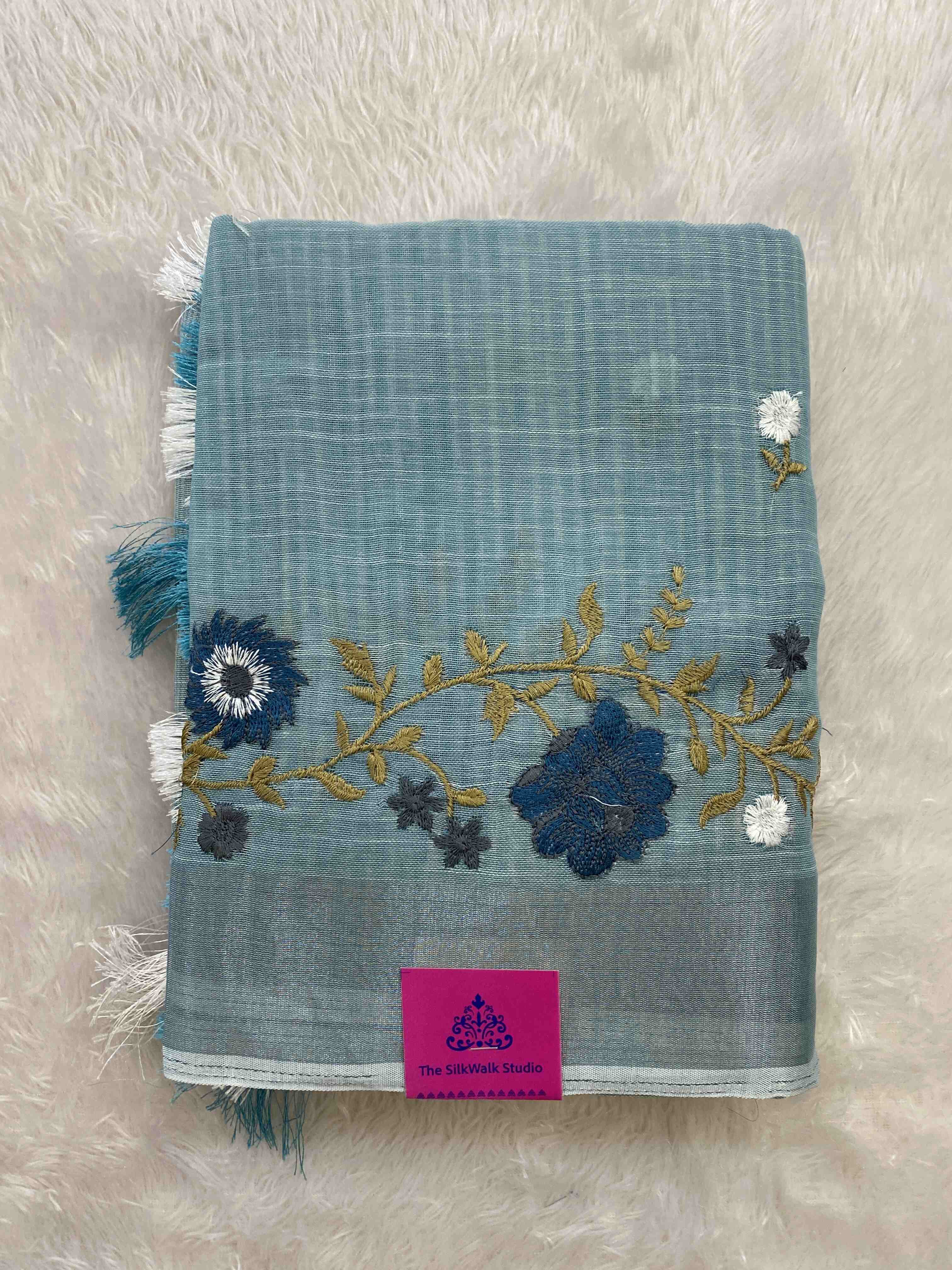 Tamanna – Casual Sarees With Floral Thread Embroidered SWS18