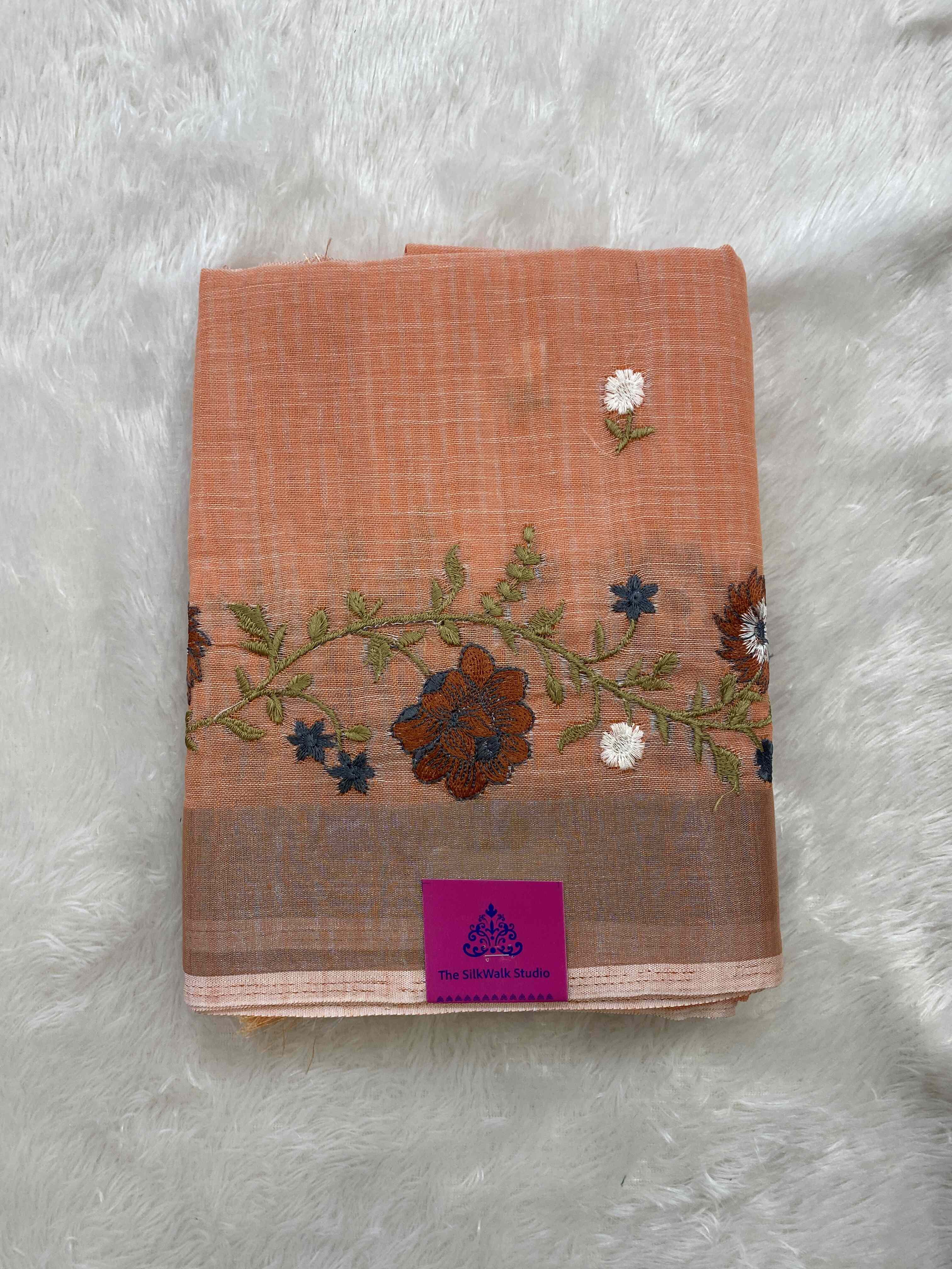 Tamanna – Casual Sarees With Floral Thread Embroidered SWS18