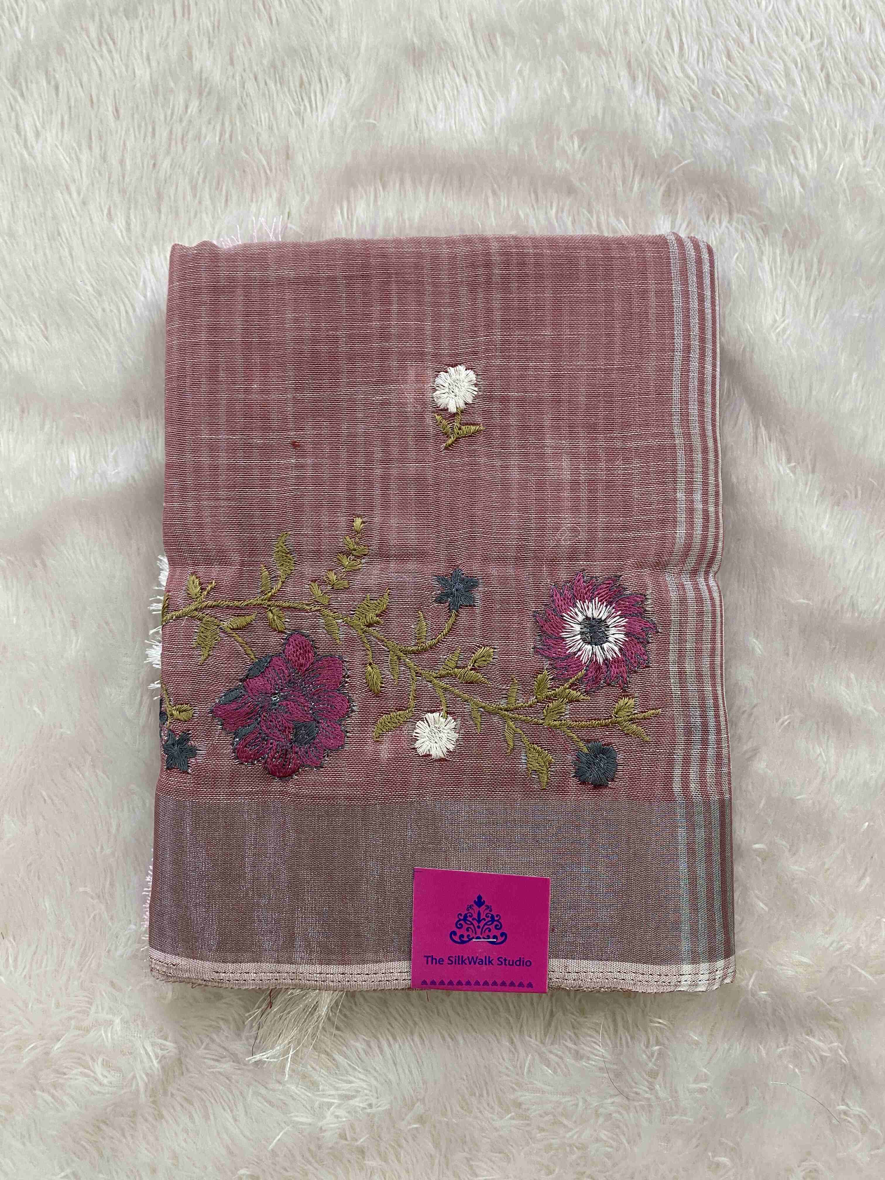 Tamanna – Casual Sarees With Floral Thread Embroidered SWS18