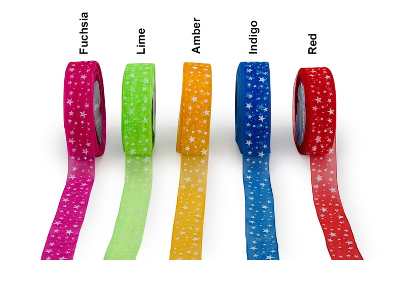 Star Print Organza Ribbon