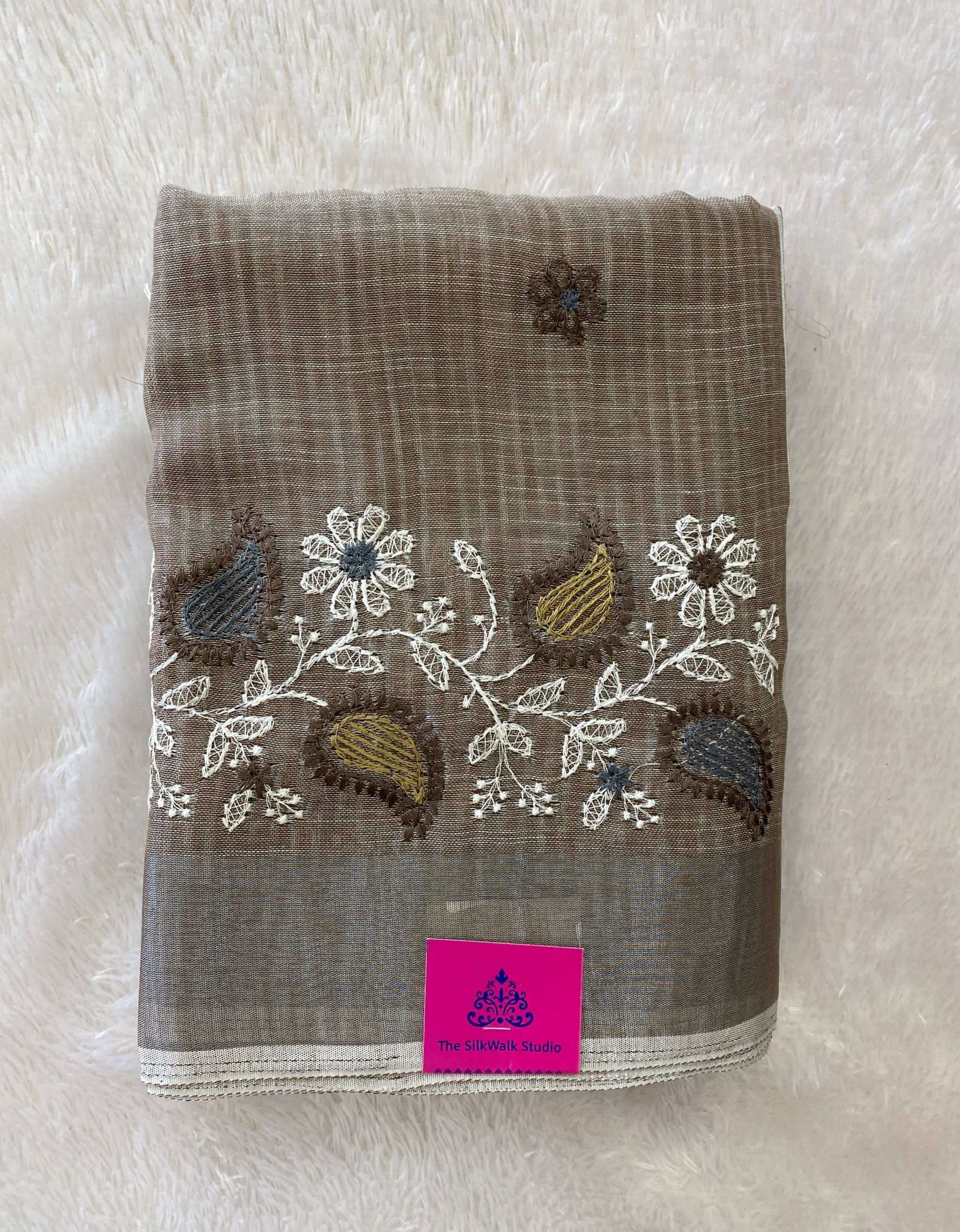 Tamanna – Casual Sarees With Floral Thread Embroidered SWS17