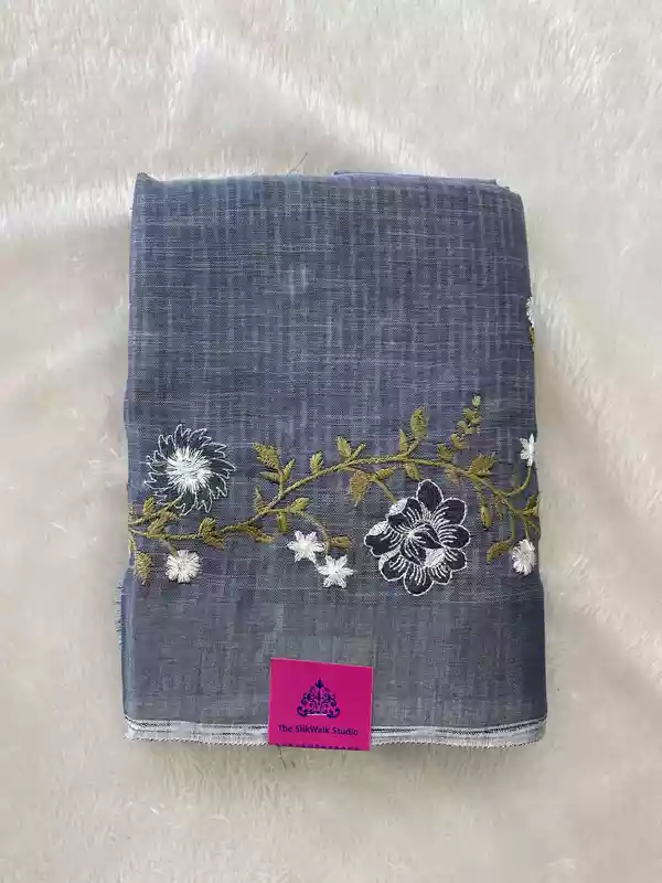 Tamanna – Casual Sarees With Floral Thread Embroidered SWS18