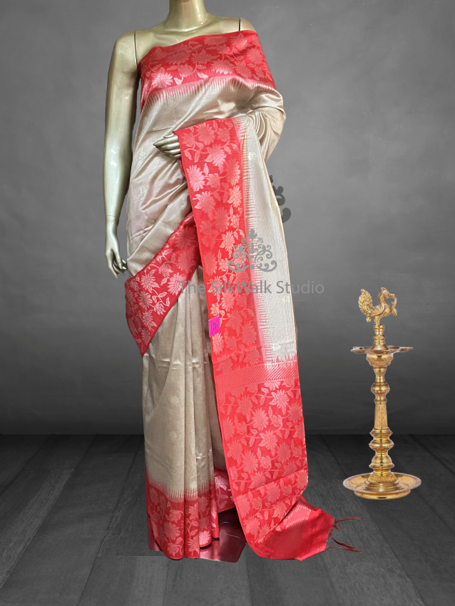 Daisy ā Semi Tussar Sarees (Temple Big Border) 15734