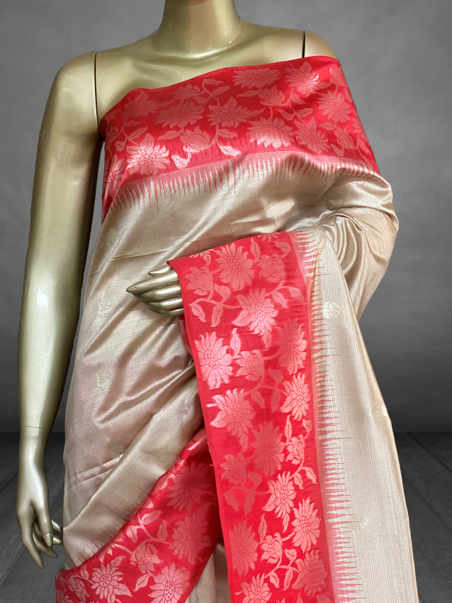 Daisy – Semi Tussar Sarees (Temple Big Border) 15734