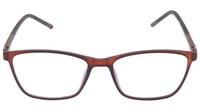Unisex Rectangular Medium Spectacle Frame. Matte Brown Color Rim.