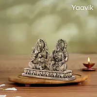 Lord Ganesha with Lakshmi – Sacred Harmony | Fine Brass | Platform Seated | 2.8”