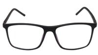 Unisex Rectangular Spectacle Frame. Glossy Black Color Frame. Transparent Color Lens.