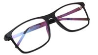 Unisex Rectangular Spectacle Frame. Glossy Black Color Frame. Transparent Color Lens.