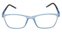 Unisex Rectangular Medium Spectacle Frame. See Through Light Blue Color Rim.