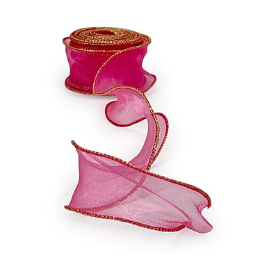 Sheer Ribbon with Gold Wired Edges