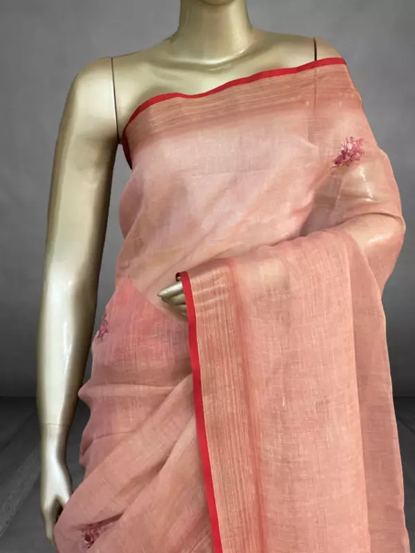 Saanvi - The Linen French Knot Saree SWS37