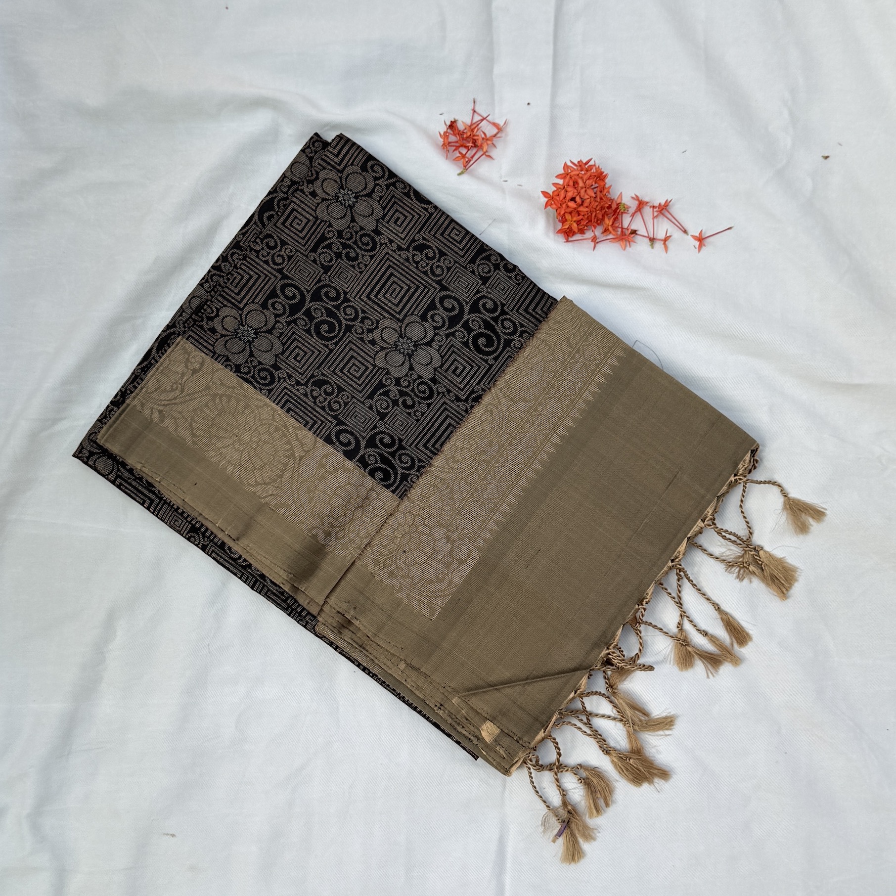 Raven Black Soft Silk Saree