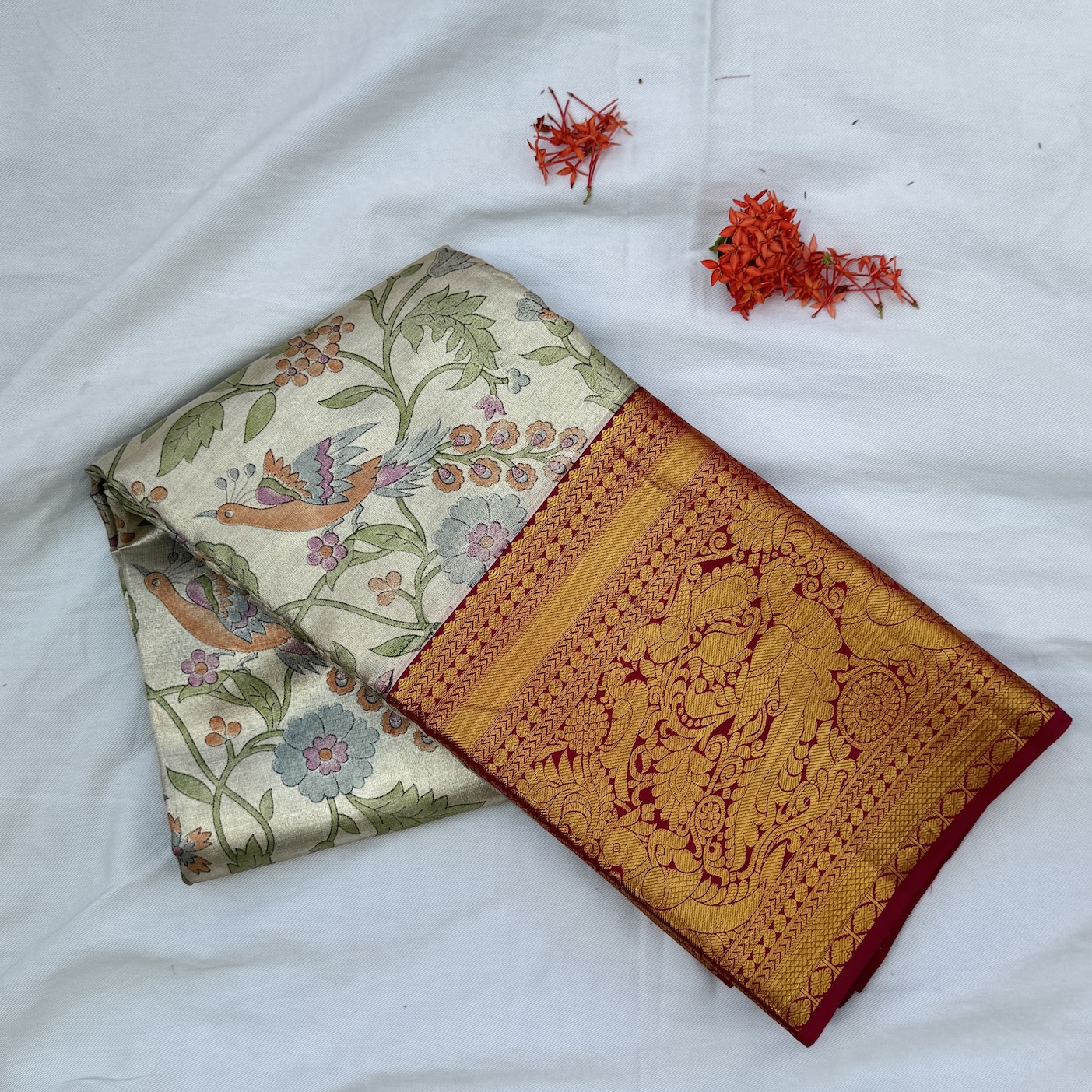 Peacock Motif Kanjivaram Tissue Saree