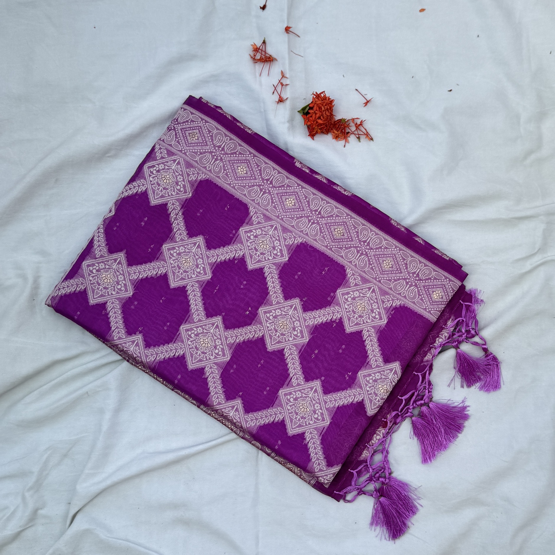 Impact Violet Banarasi Saree