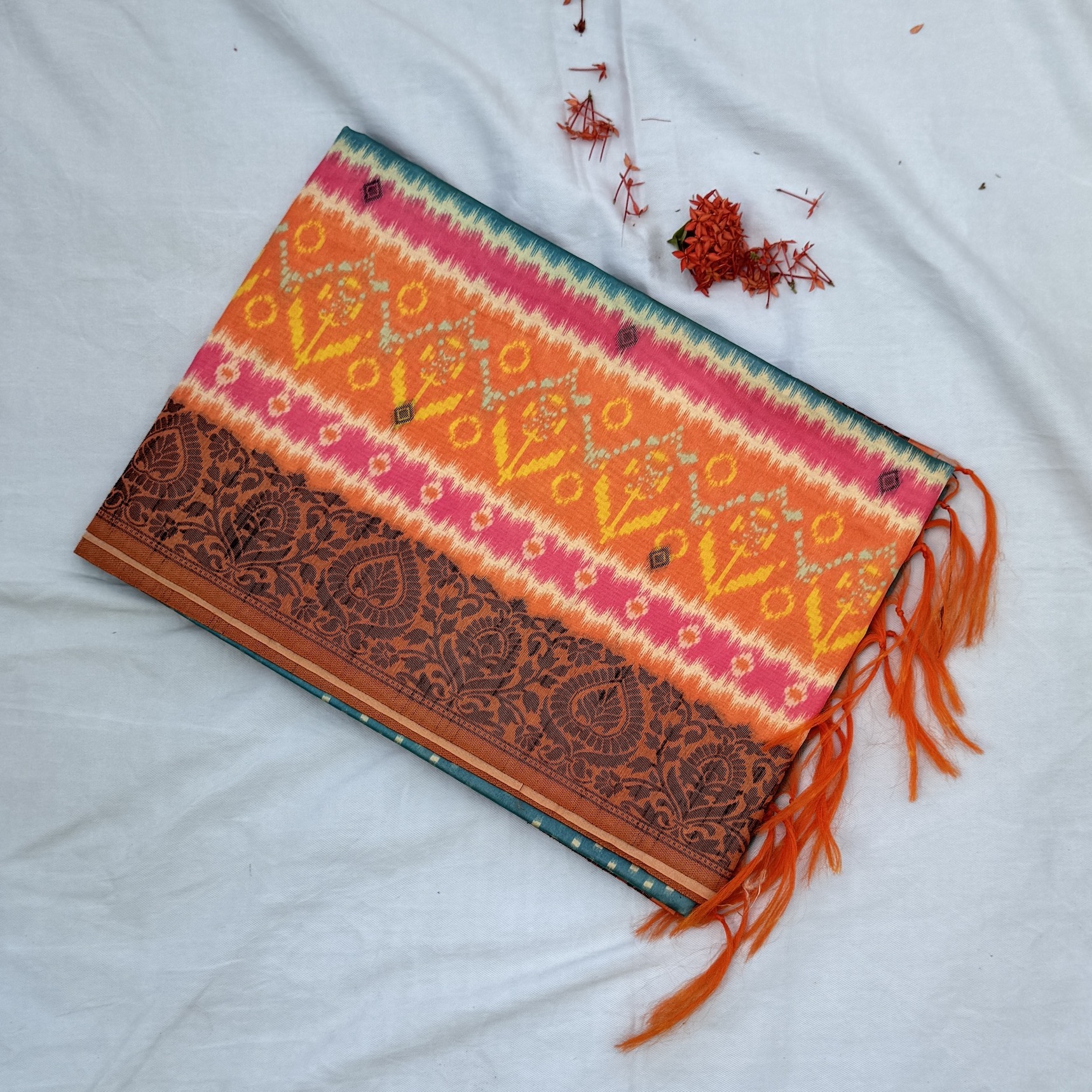 Magic Teal Tussar Saree