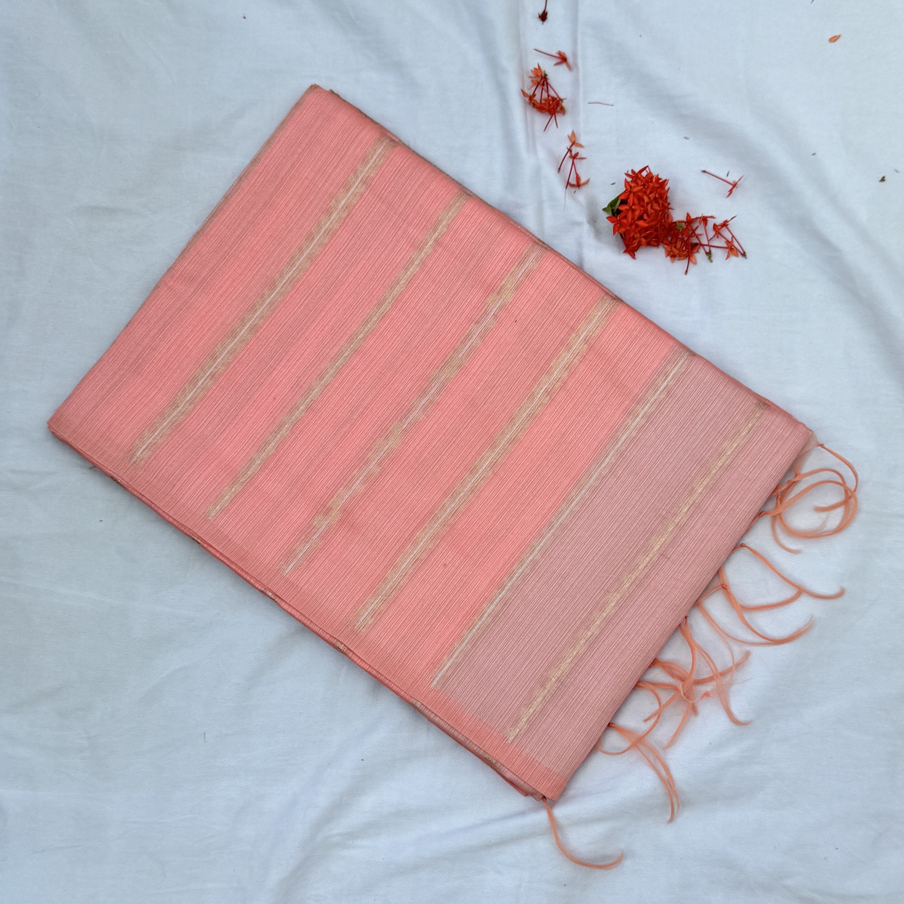 Petal Peach Tussar Saree