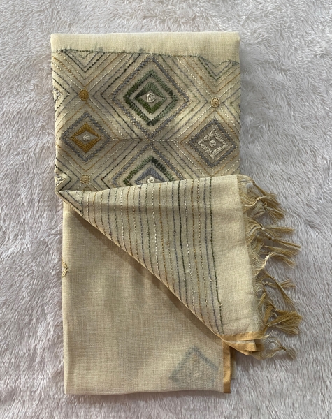 Amaya - The Linen Saree in Thread Work SWS34