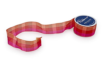 Lime Green & Turquoise Blue Check Ribbon