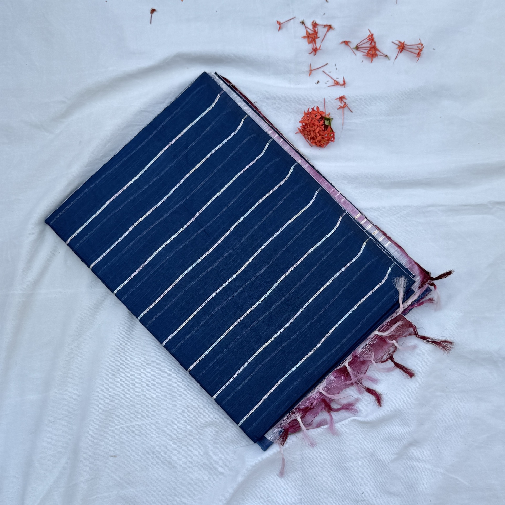 Platinum Blue Tussar Saree