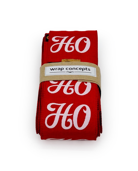 Ho Ho Ho Red Burlap Ribbon