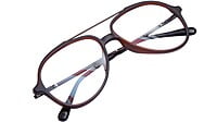 Unisex Large Aviator Spectacle Frame. Matte Brown Color Frame