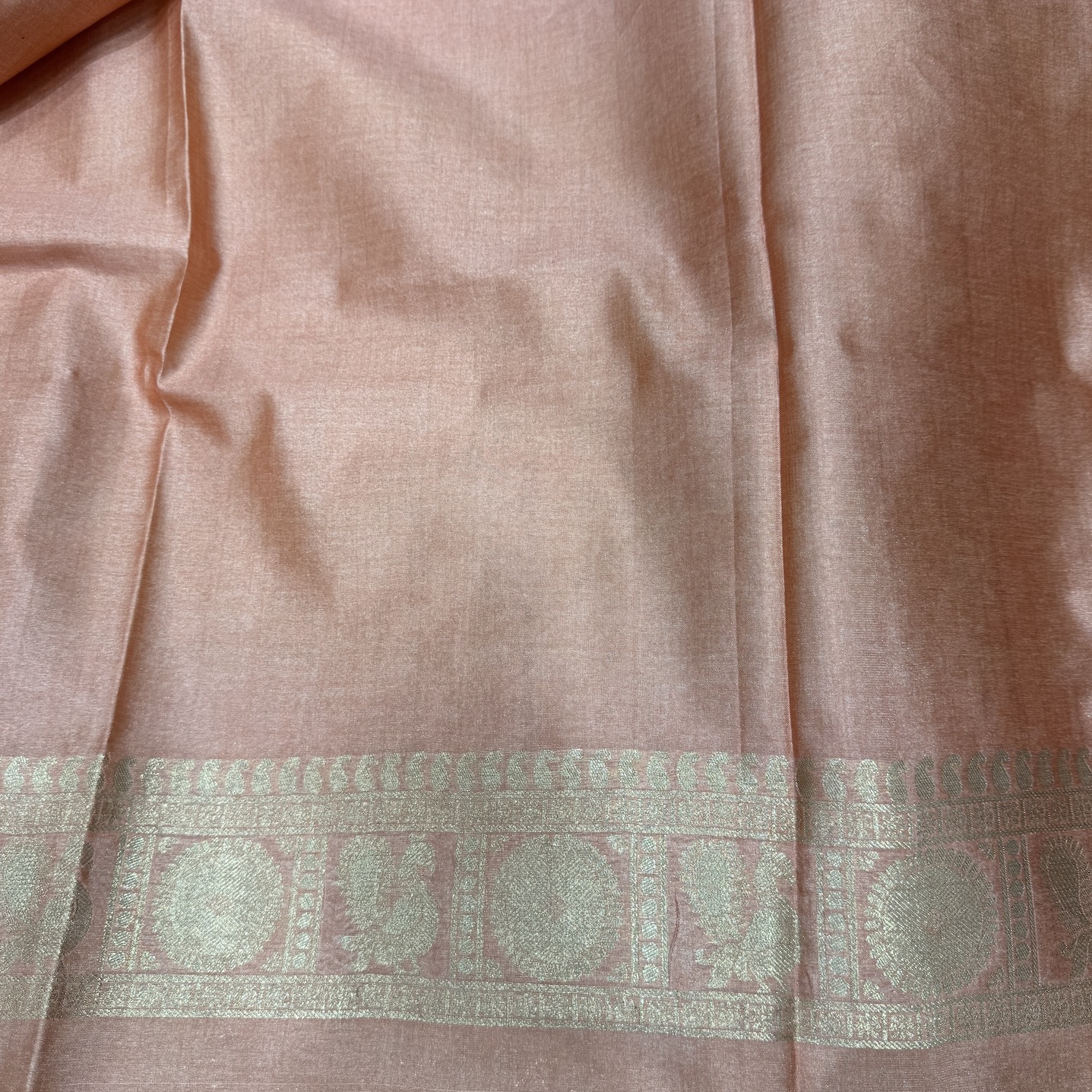 Berry Pink Chaapa Tussar with Archway