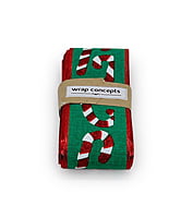 Green Burlap Candy Cane Wired Ribbon