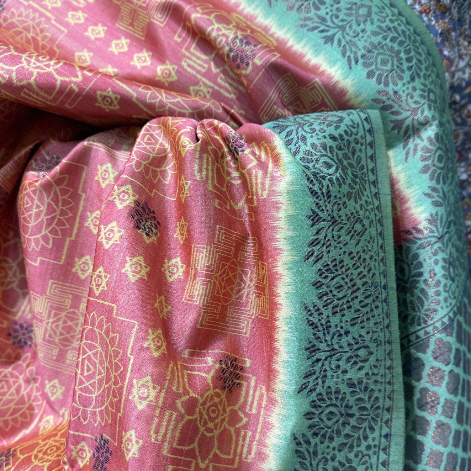 Rouge Pink Tussar Saree