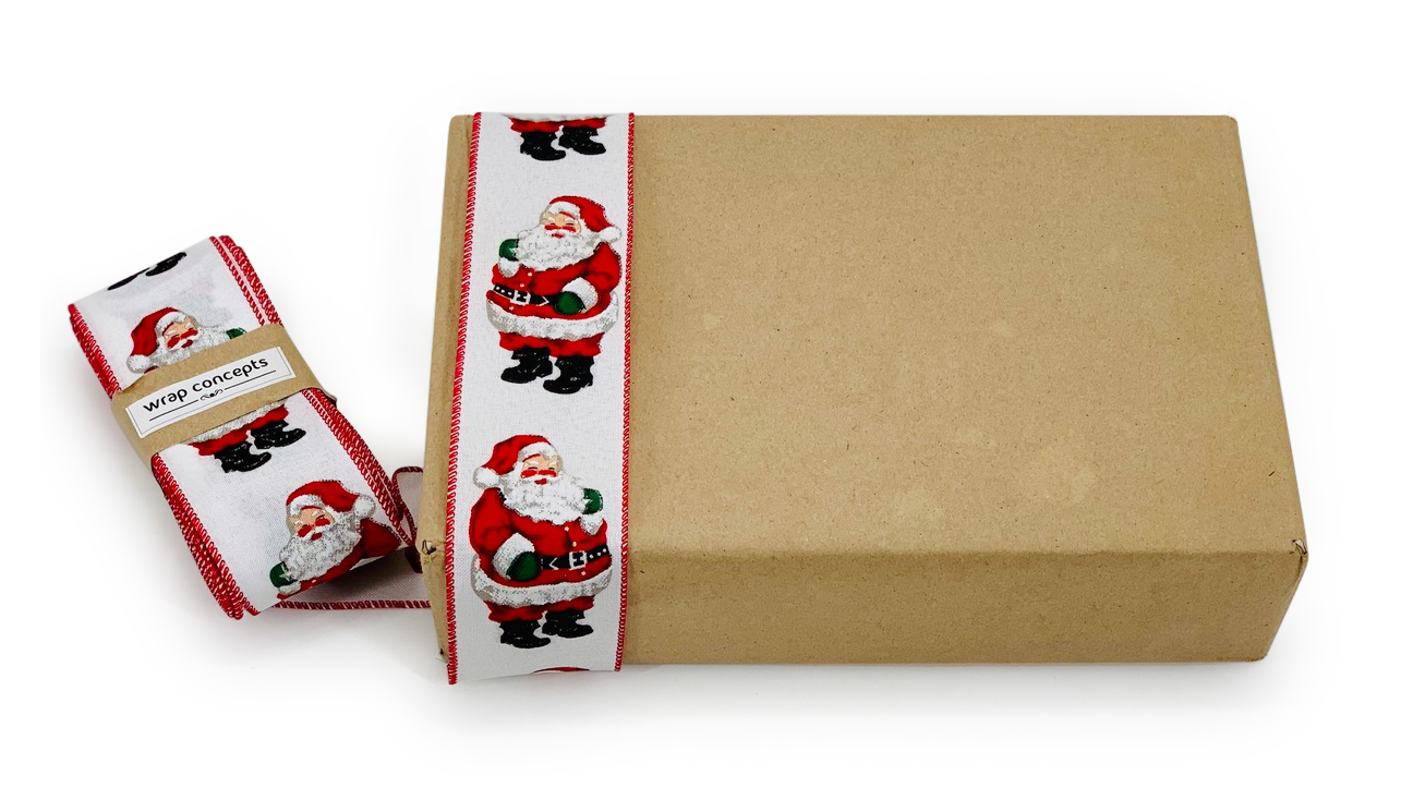 Santa Claus White Burlap Ribbon