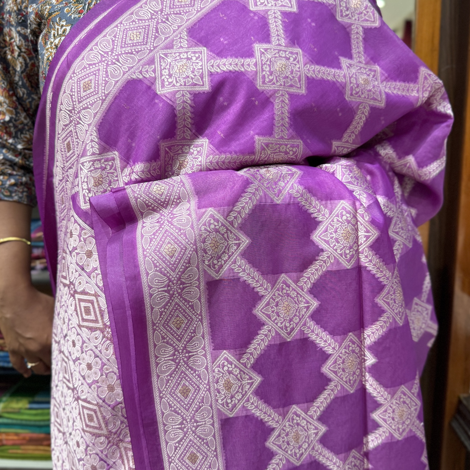 Impact Violet Banarasi Saree