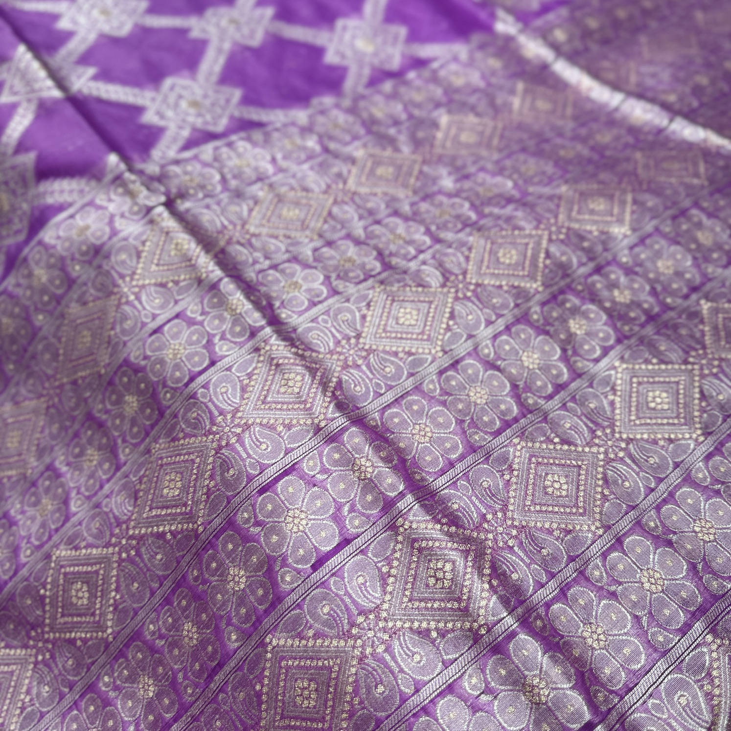 Impact Violet Banarasi Saree