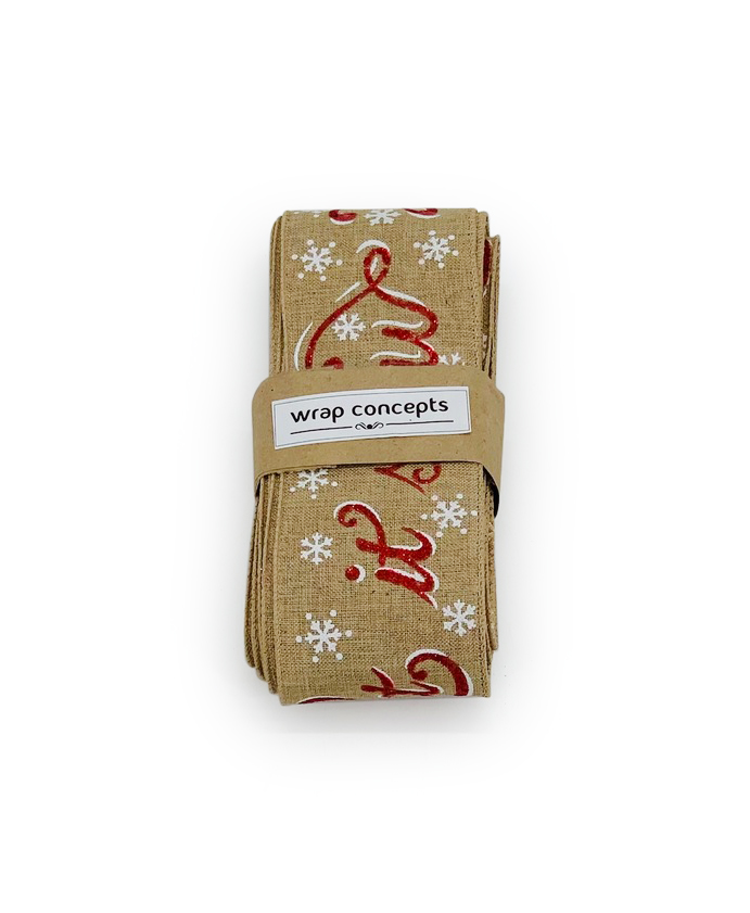 Let it Snow Natural Burlap Ribbon