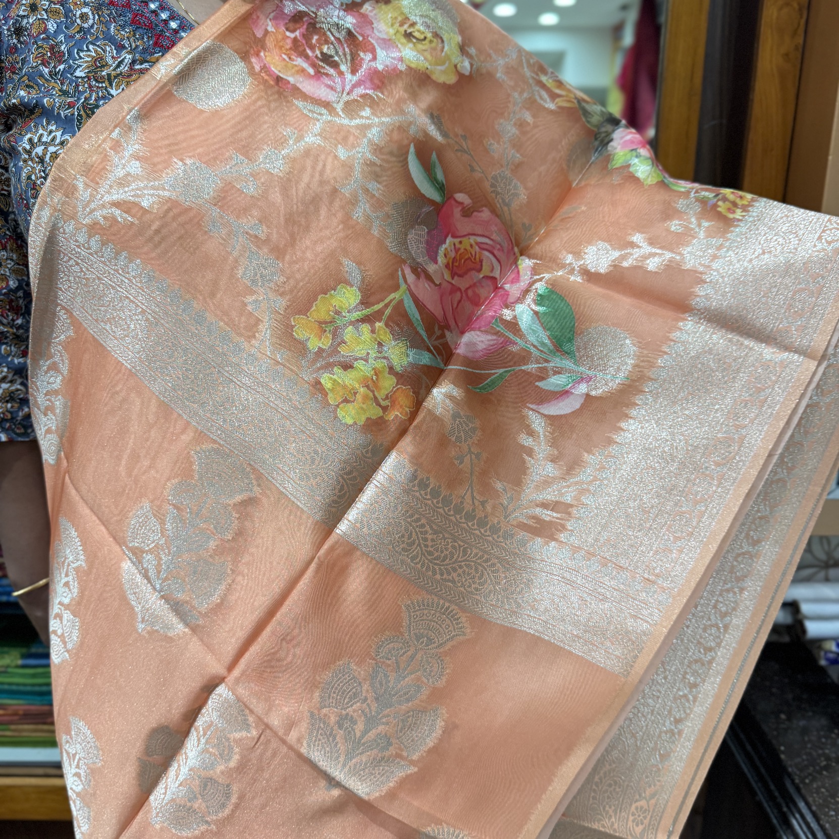 Prairie Orange Organza Saree