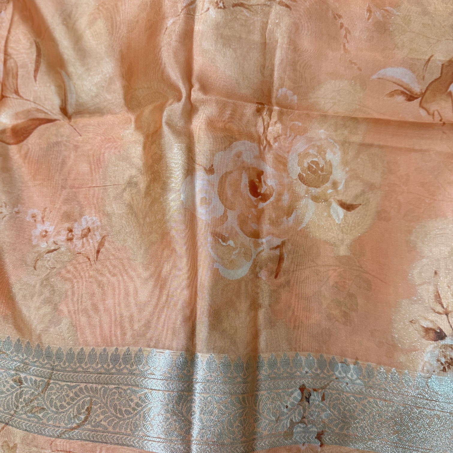Prairie Orange Organza Saree