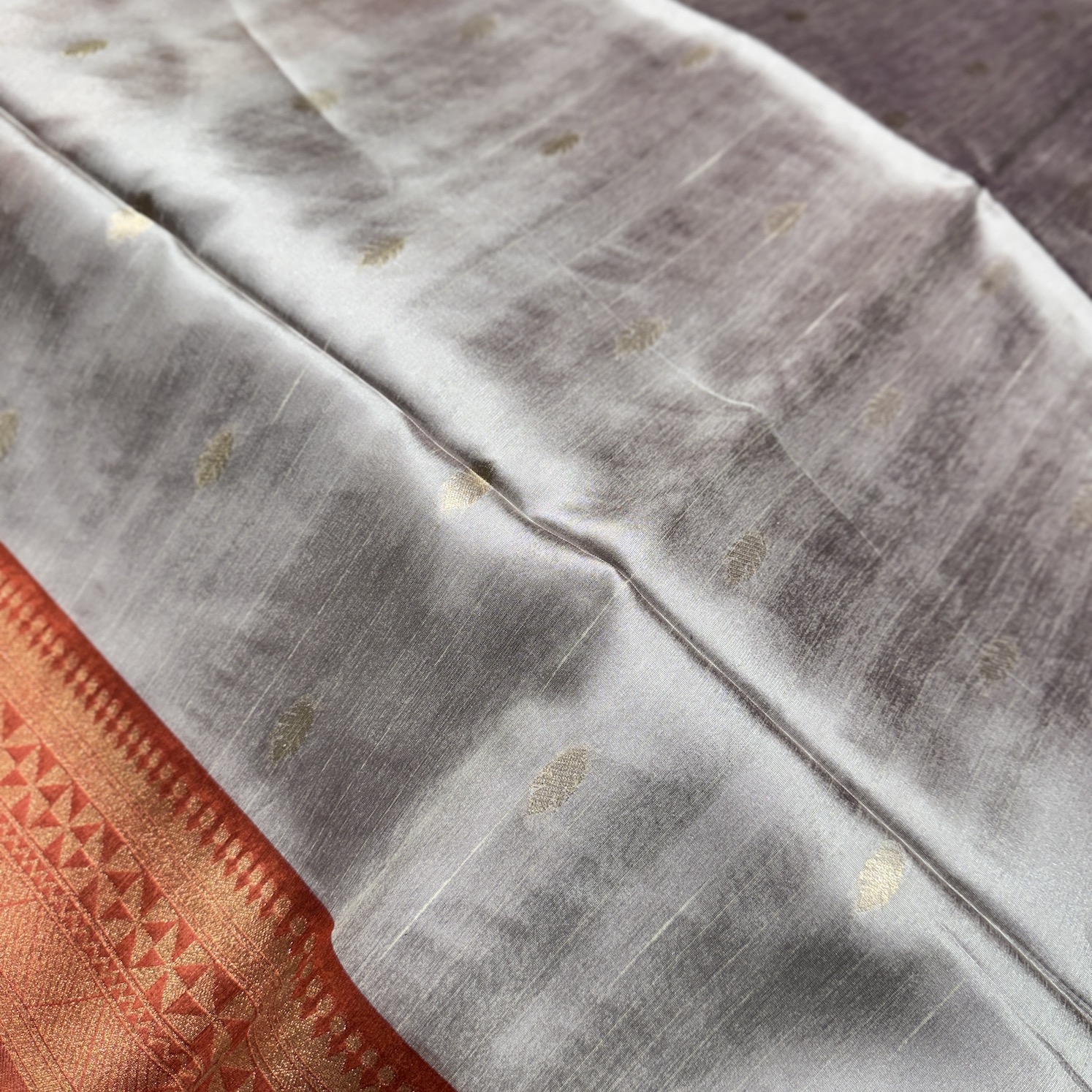 Silver Gray Tussar Saree