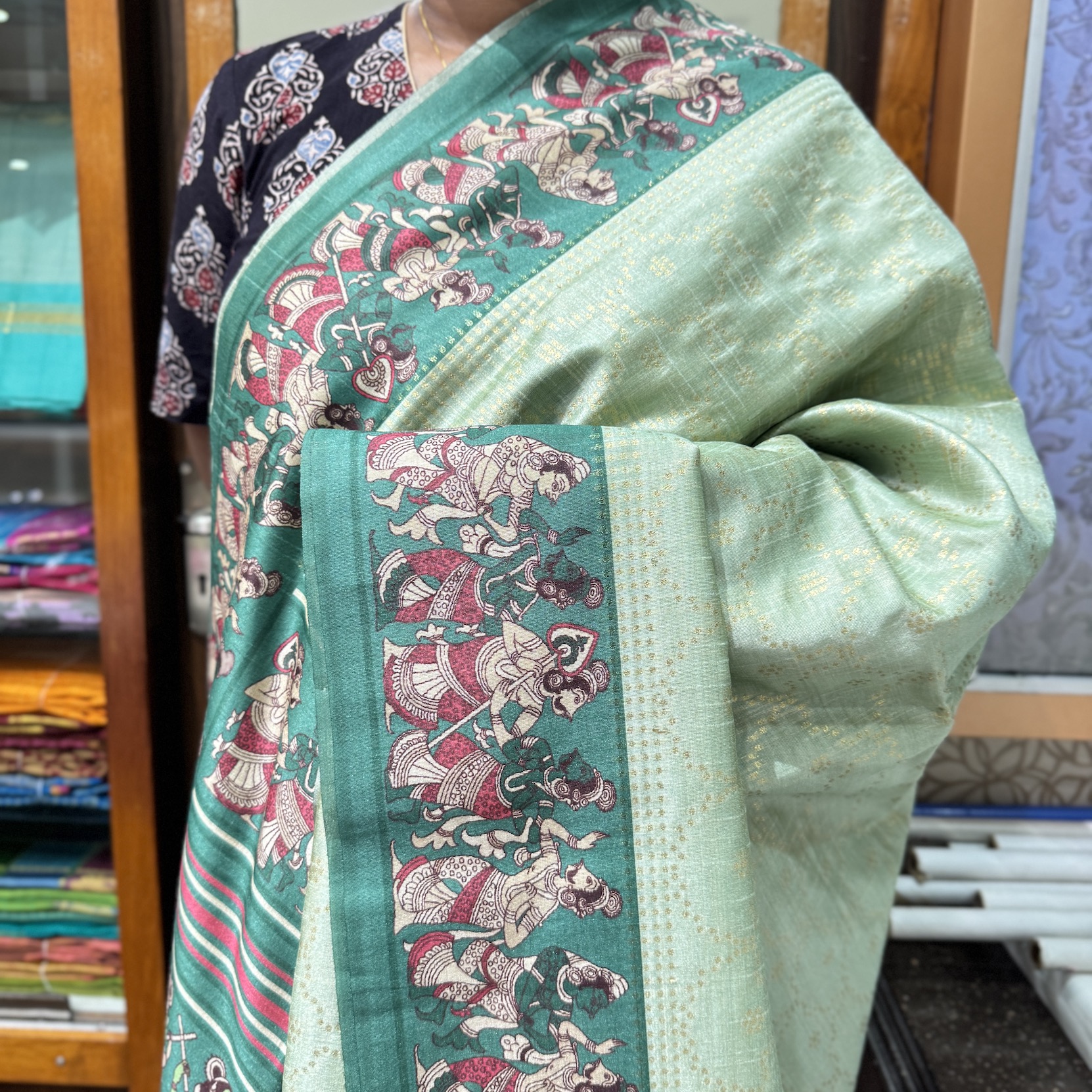 Monsoon Green Chaapa Tussar