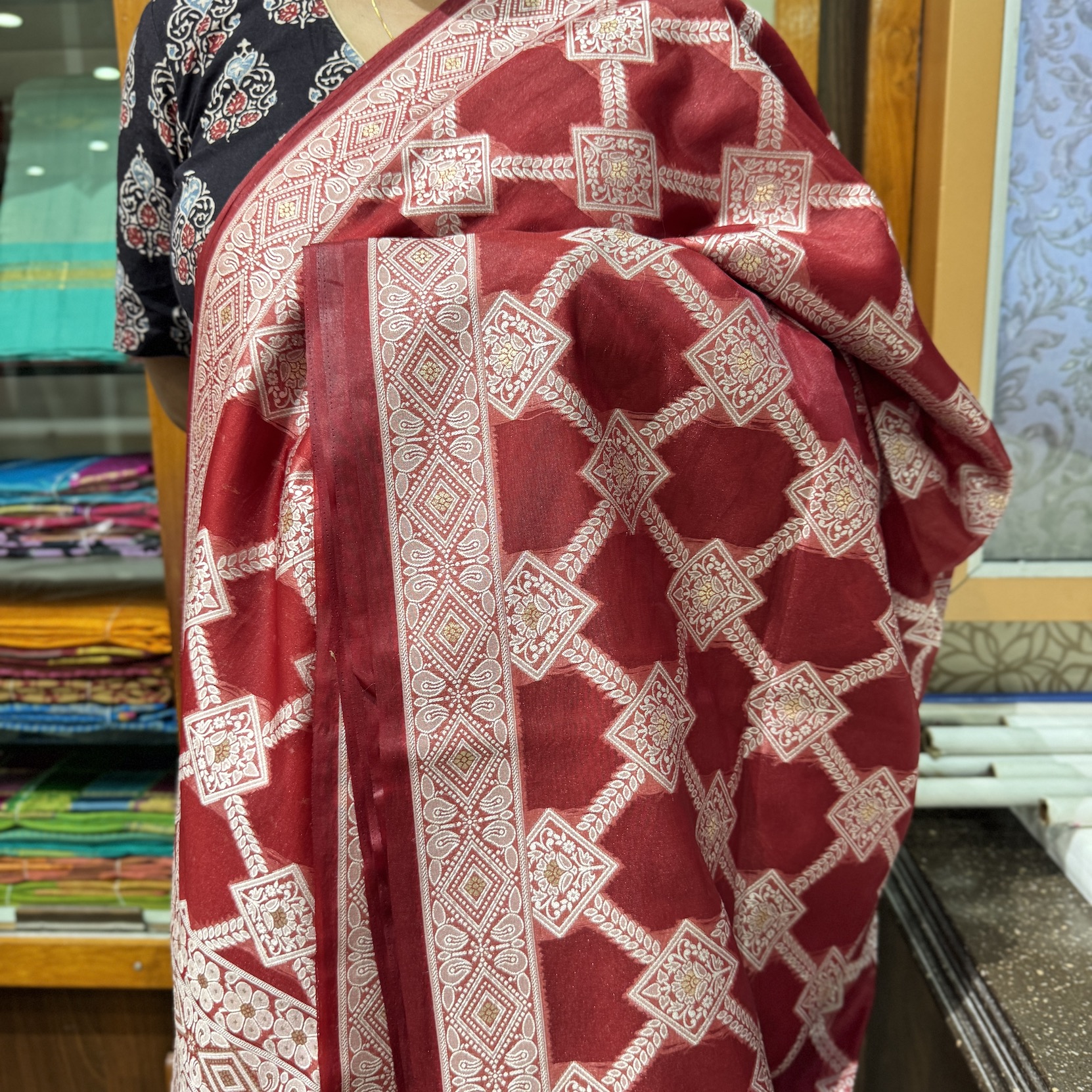 Madder Red Banarasi Saree