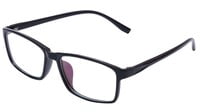 Rectangular Spectacle Frame. Glossy Black Color Frame. Transparent ARC Lens.