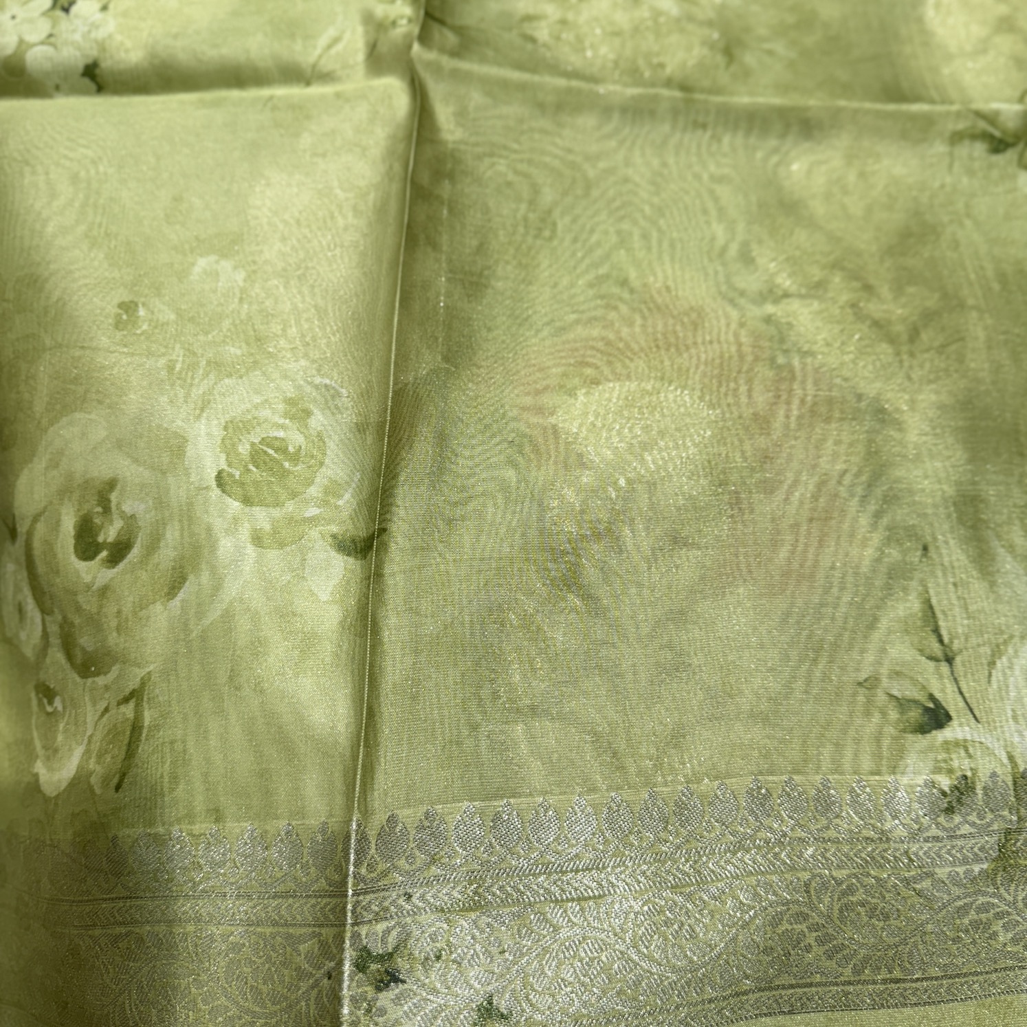 Grass Green Organza Saree