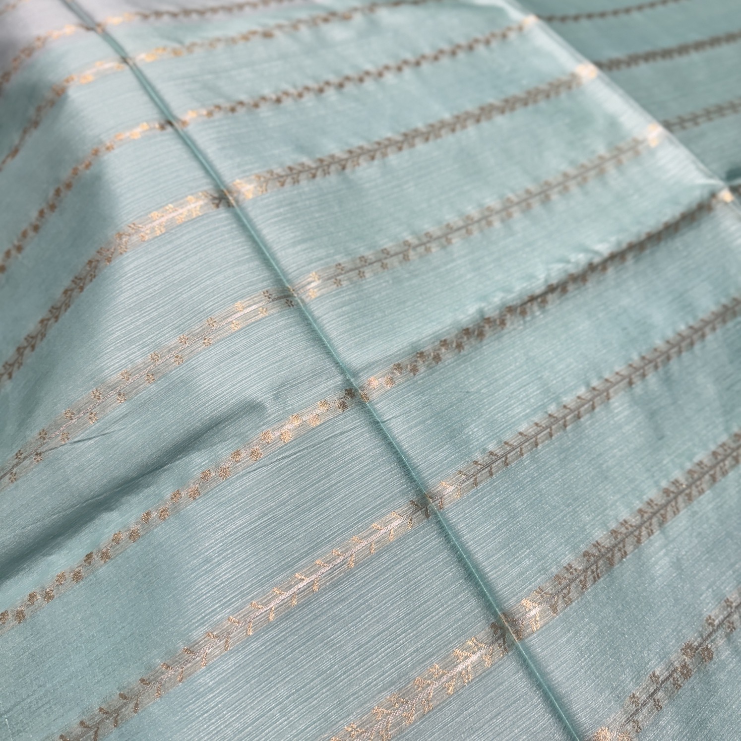 Sea Blue Tussar Saree