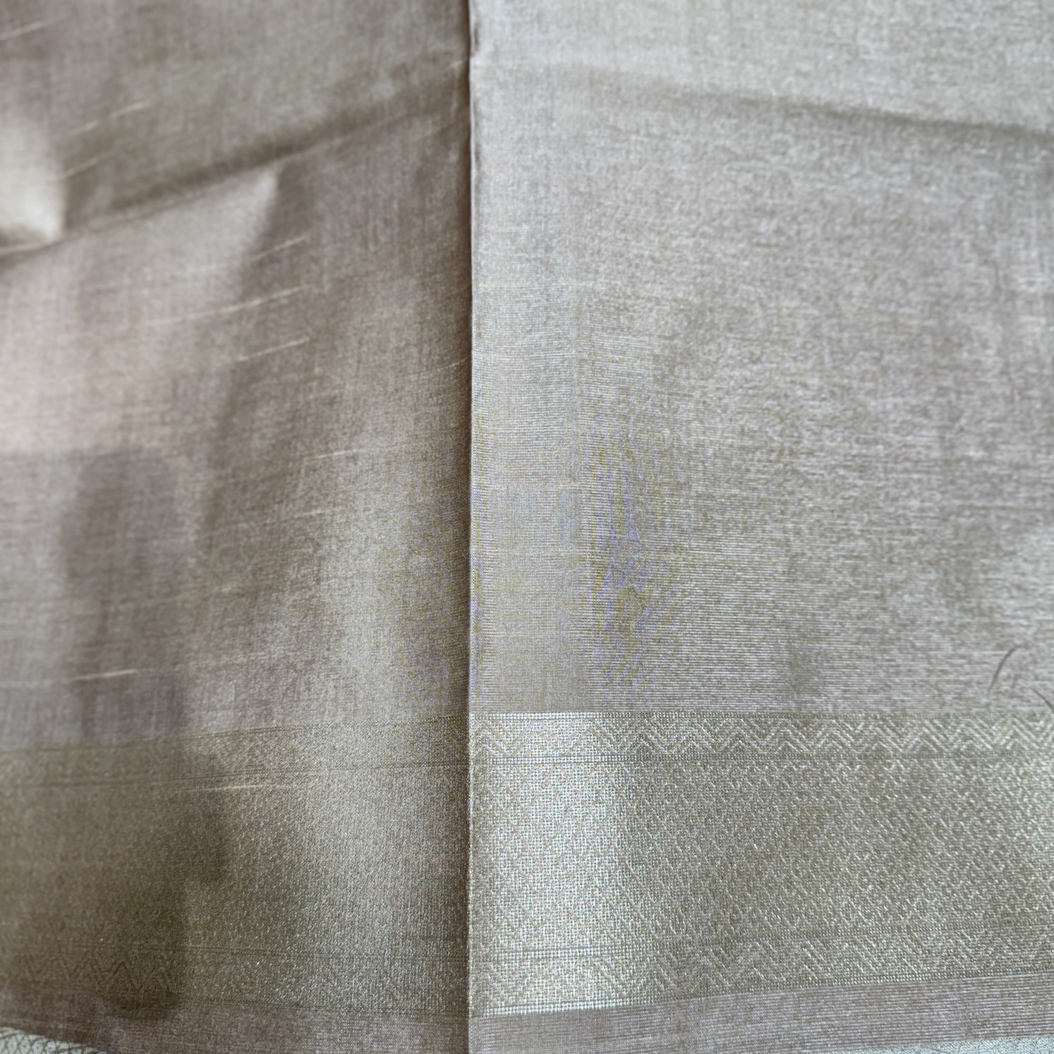 Vintage Peach Tussar Saree