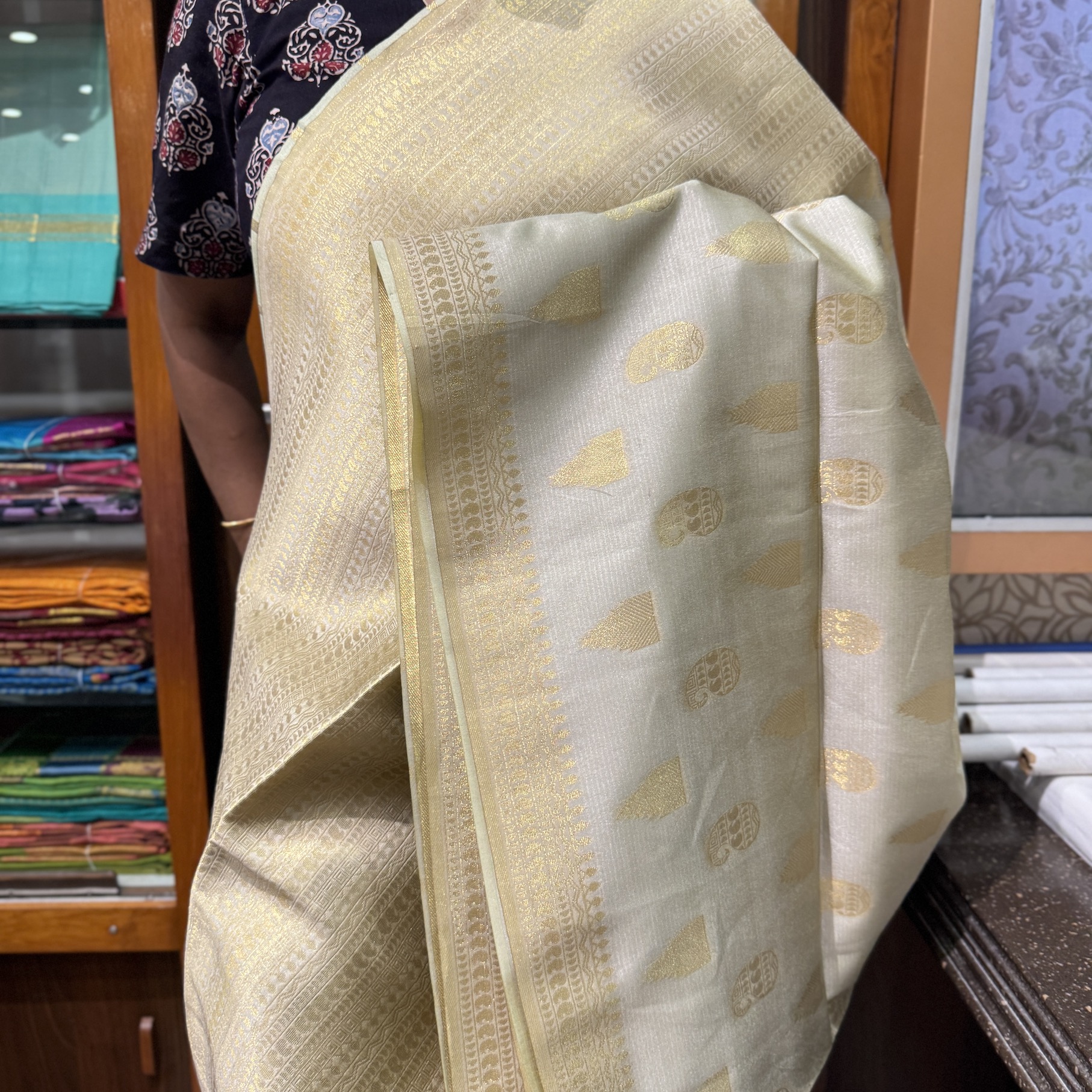 Vintage Gold Tussar Saree