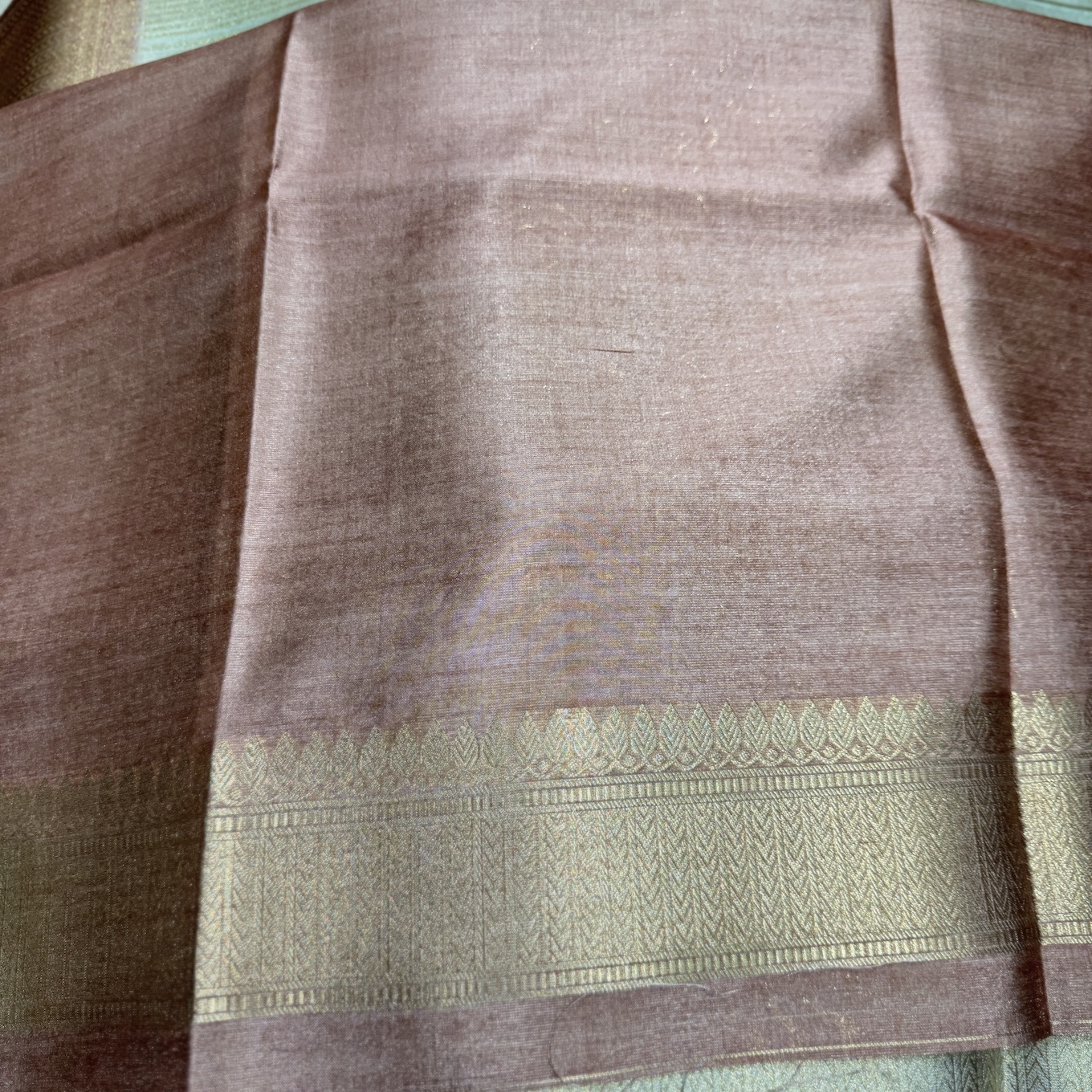 Metallic Gray Tussar Saree