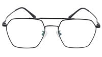 Unisex Medium Hexagon Spectacle Frame. Black Color Metal Frame