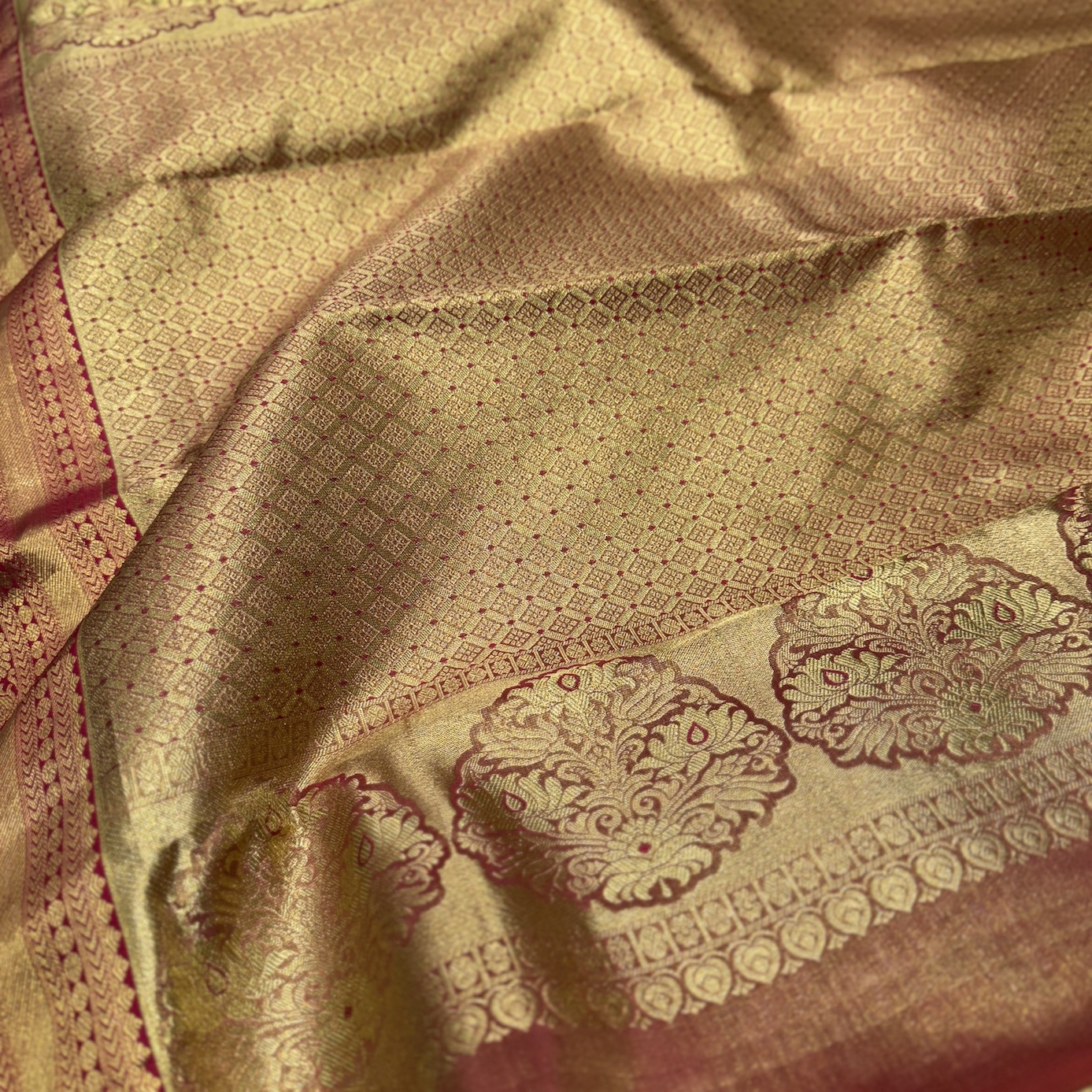 Kalamkari Style Kanjivaram Tissue Saree